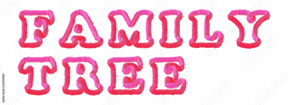 Family Tree - clear pink text written on white background Family Tree - clear pink text written on white background