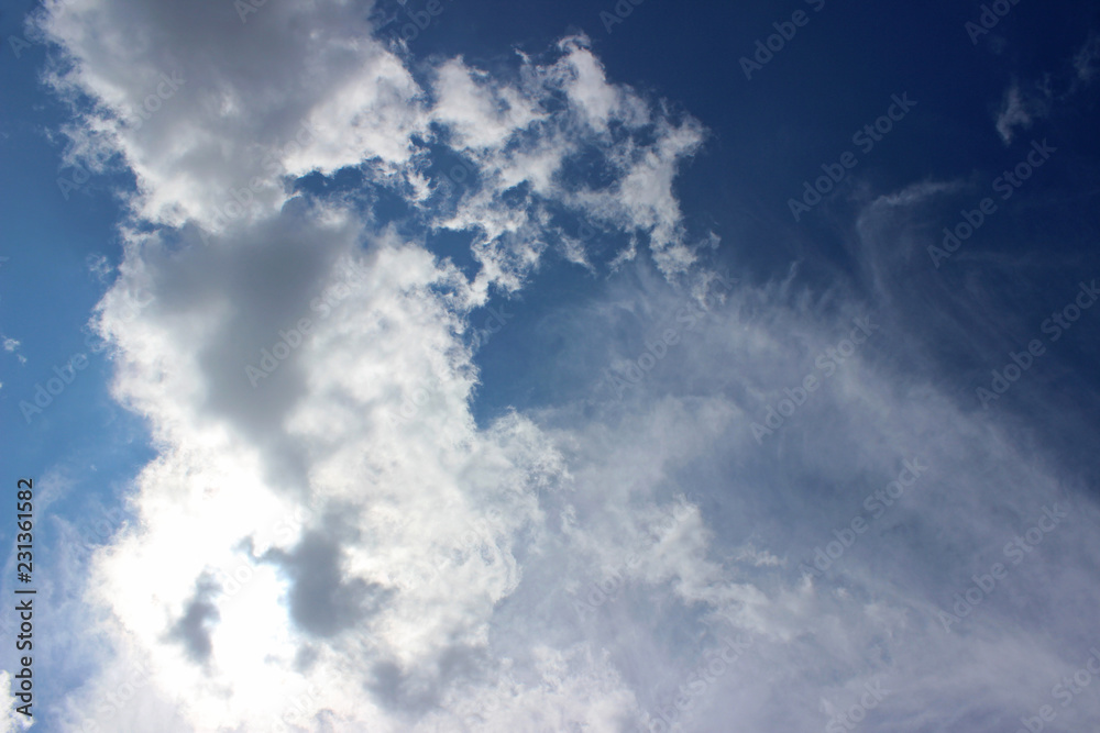 Clouds blue sky sun