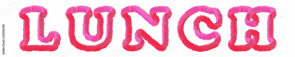 Lunch - clear pink text written on white background Lunch - clear pink text written on white background