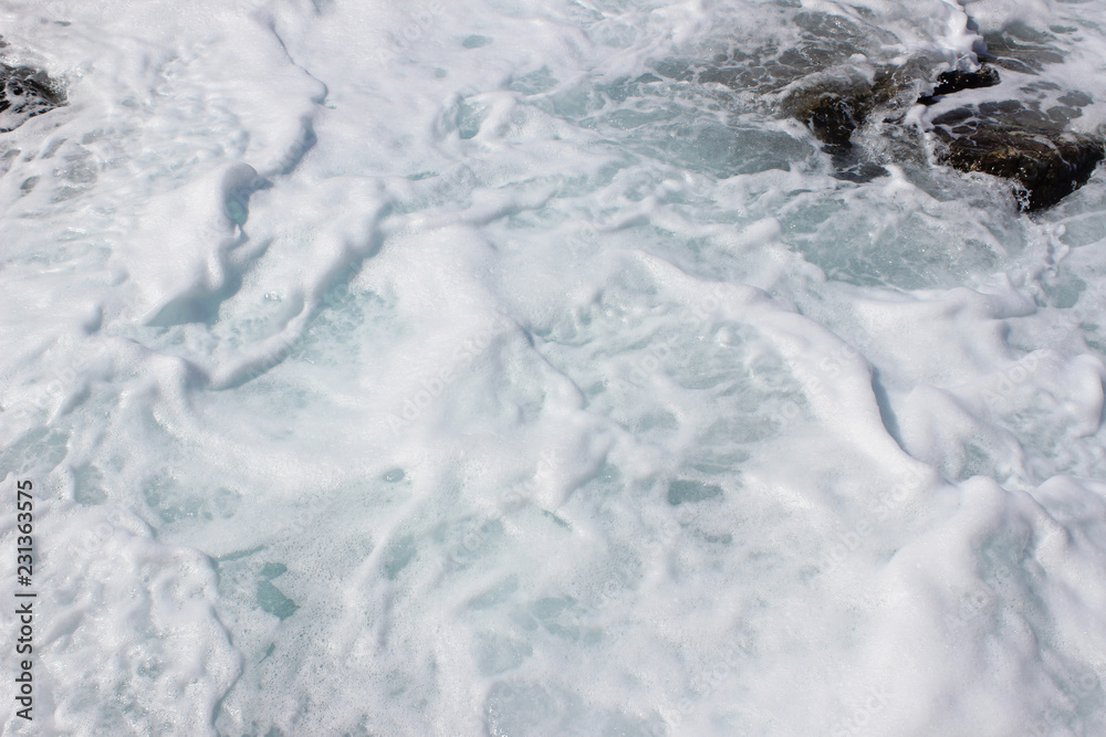Sea water foam splash spume foam close up wallpaper