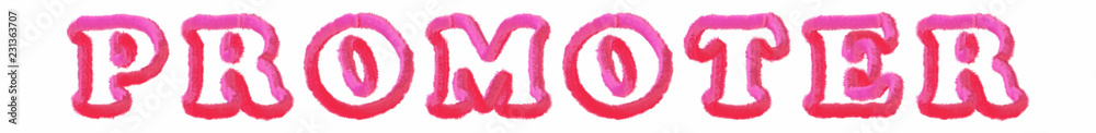 Promoter - clear pink text written on white background Promoter - clear pink text written on white background