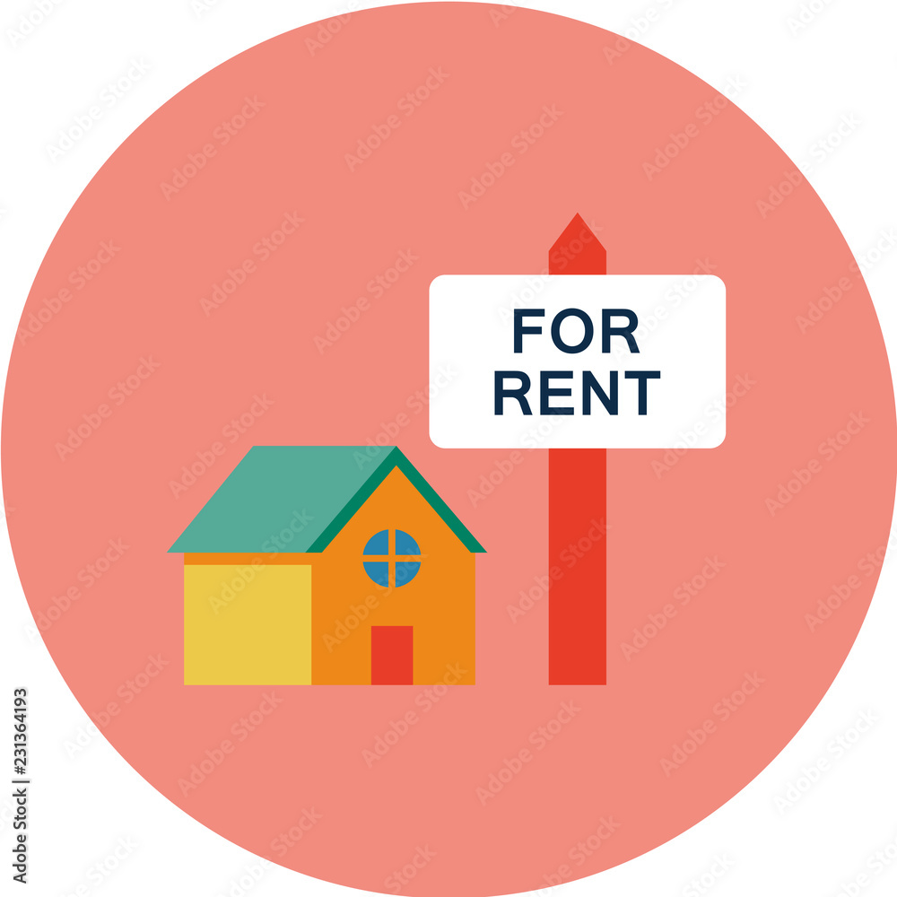 Home and building real-estate flat icons Home and building real-estate flat icons