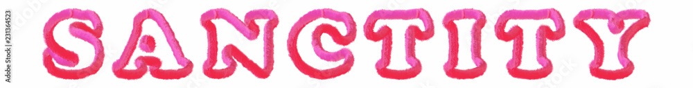 Sanctity - clear pink text written on white background Sanctity - clear pink text written on white background