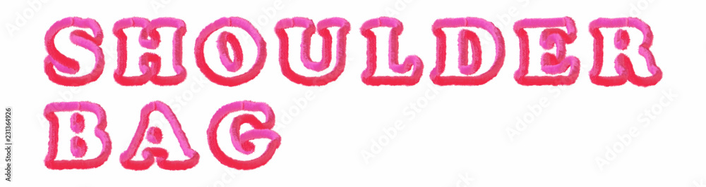 Shoulder Bag - clear pink text written on white background Shoulder Bag - clear pink text written on white background