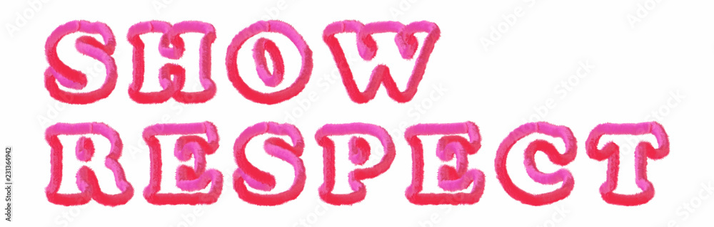 Show Respect - clear pink text written on white background Show Respect - clear pink text written on white background
