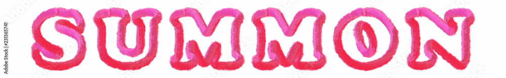 Summon - clear pink text written on white background Summon - clear pink text written on white background