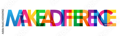 MAKE A DIFFERENCE colorful letters banner