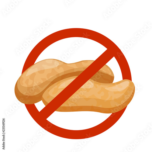 Contains No Nuts. Peanut Warning . Vector Illustration