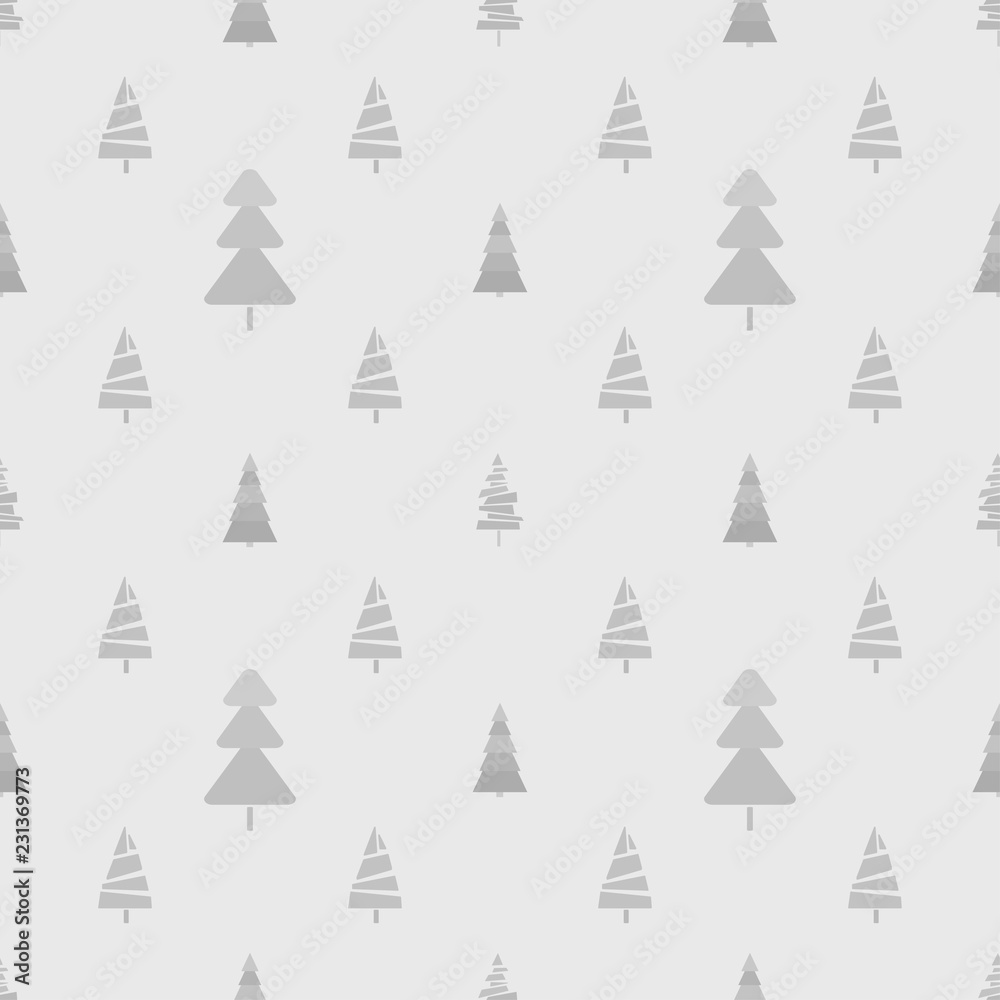 Obraz premium Seamless pattern with chrismas trees. Geometric background. Monochrome texture. Abstract geometric wallpaper. Doodle for design