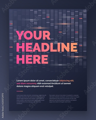Brochure Layout template design in techno style, cover design background.