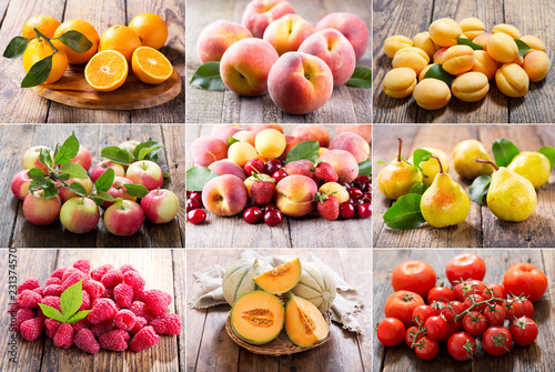 collage of various fresh fruits