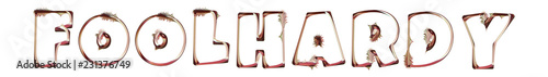 Foolhardy - artistic text written on white background