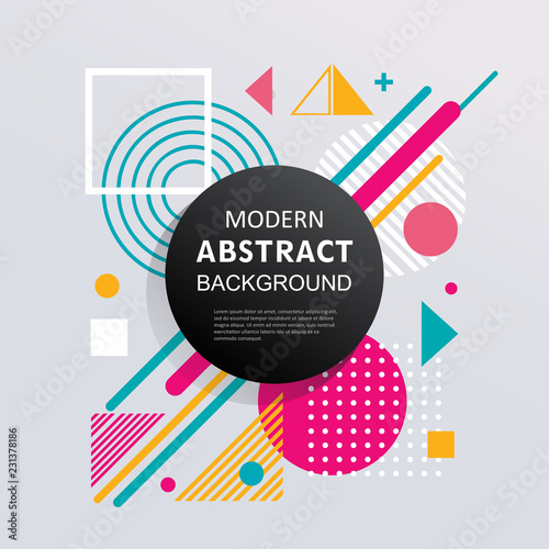 Abstract geometric pattern design and background with  badge. Use for modern design, decorated, flyer,  template and cover.