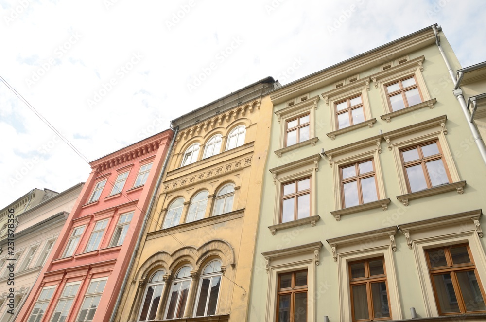 Fototapeta premium Color buildings at Krakow, Poland