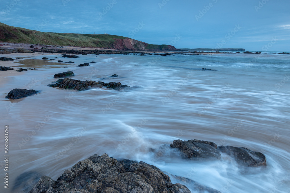 Soft Evening Light at a Beautiful Beach at the Coast of Pembrokeshire, Wales, UK