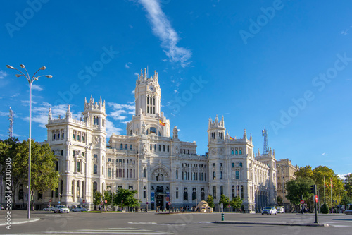 Cybele's Square and Central Post Office in Madrid
