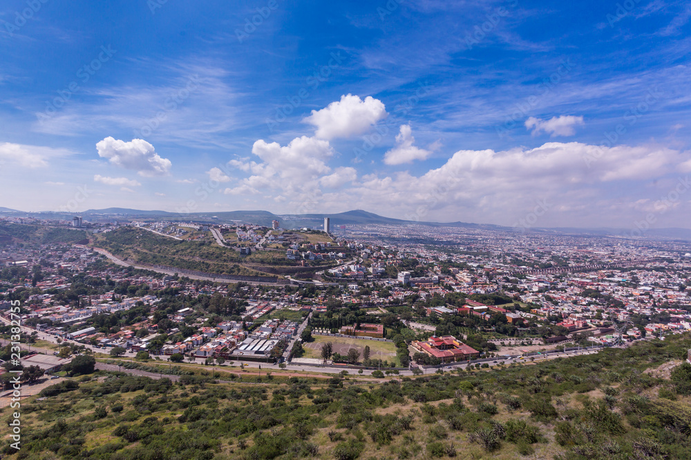 The historiv City of Queretaro Mexico and los Arcos.