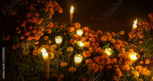 lumbrada, tradición dia de muertos Santa Maria Atzompa Oaxaca photo