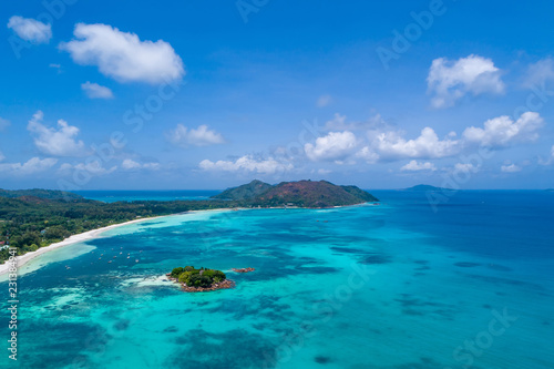 Aerial view of beautiful island at Seychelles in the Indian Ocean.Top view from drone © gawriloff