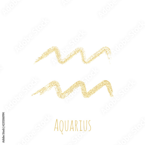 Aquarius zodiac sign, horoscope symbol vector.