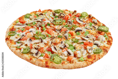 Italian pizza on a white background. isolate to create a pizza menu on the website or a printed menu.