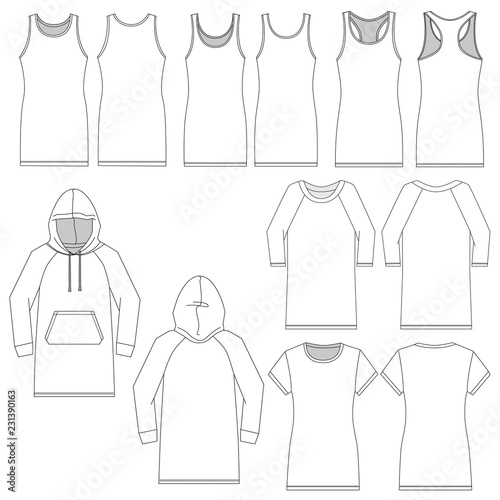 Vector Template for Women's Dresses