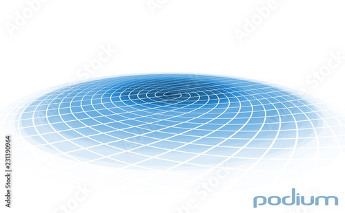 Round blue platform isolated on a white background