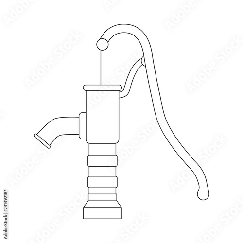 outline water pump design isolated on white background