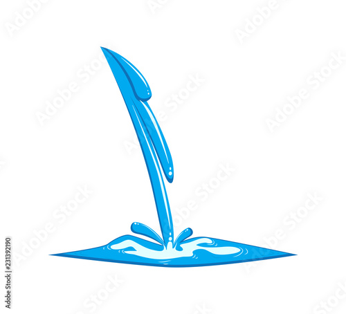 stream of water design isolated on white background