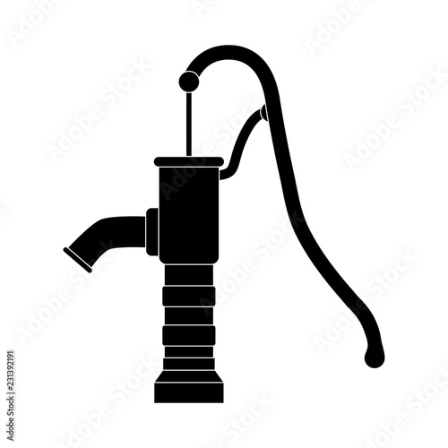 silhouette water pump design isolated on white background