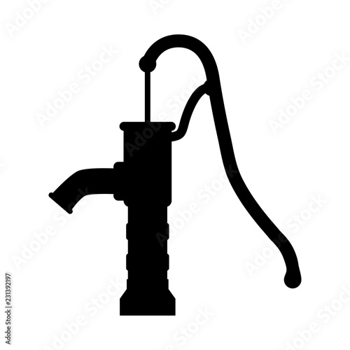 silhouette water pump design isolated on white background