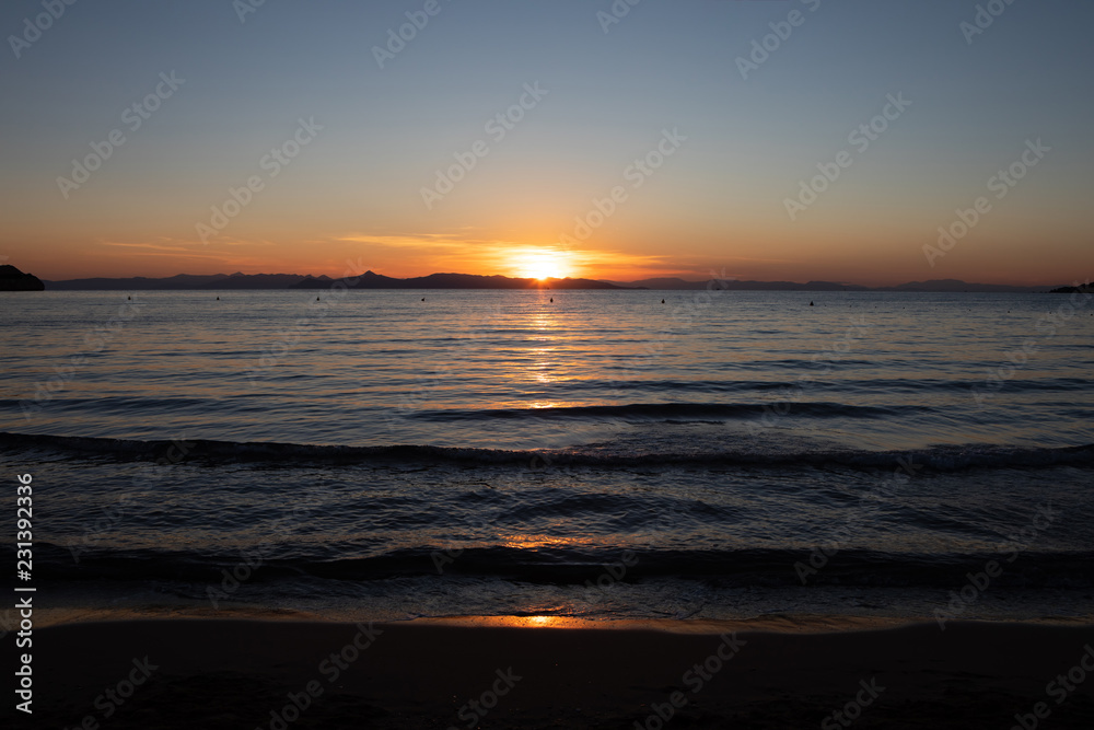 Romantic Sunset in Aegean Sea Romantic Sunset in Aegean Sea