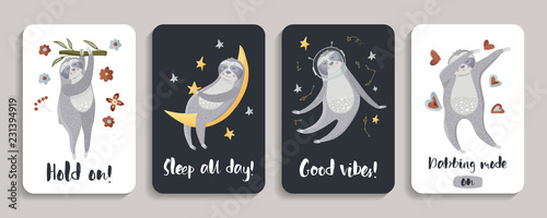 Templates for mobile phone covers with sloths.