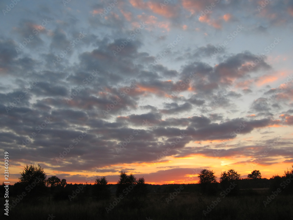 Fototapeta premium sunset over countryside