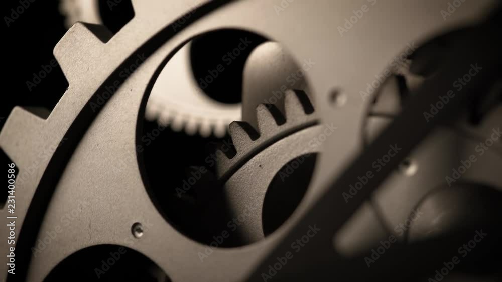 Old dirty metallic clock macro detail 4K