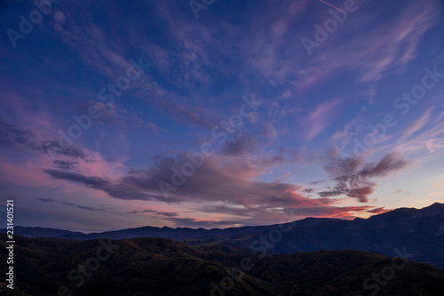 Montes de Gorriti at sunset  in Navarre province  Spain