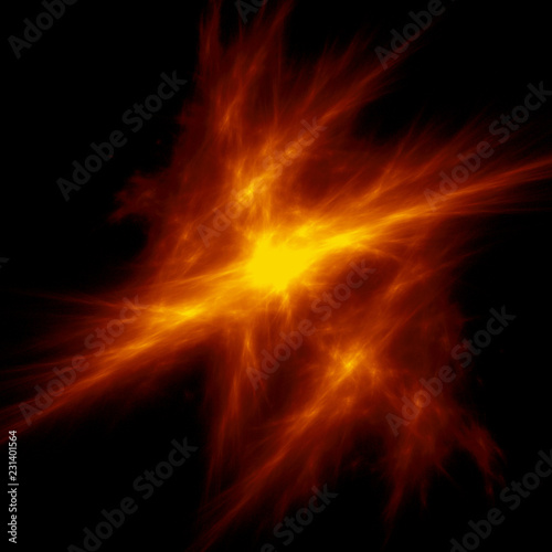 Abstract glow explosion fractal background 