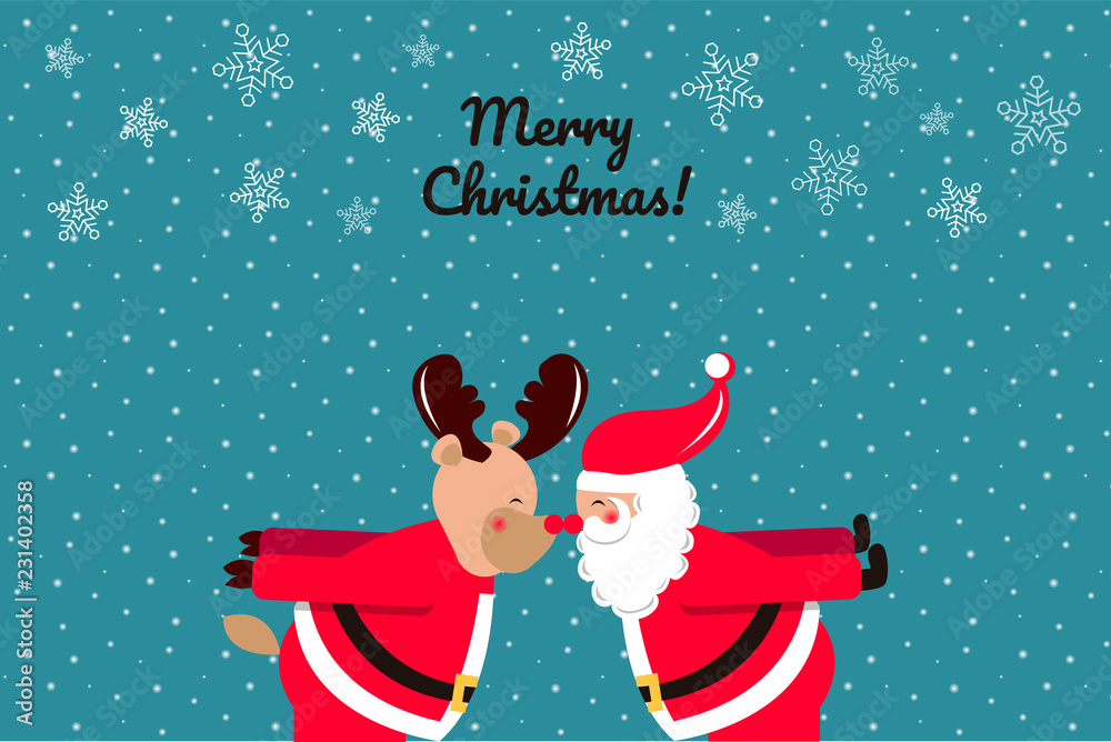 Cute Christmas background with elements