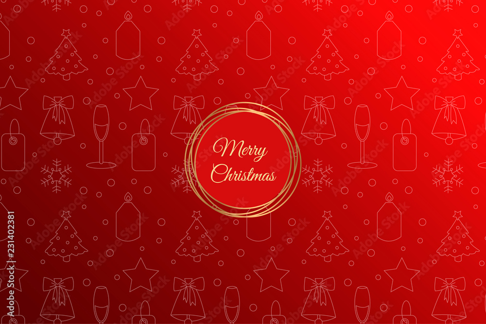 Cute Christmas background with elements