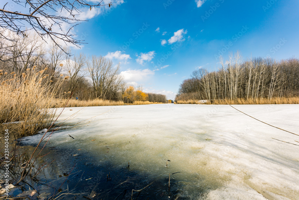 Winter scene in Angrignon Park, Montreal Canada. Winter scene in Angrignon Park, Montreal Canada.
