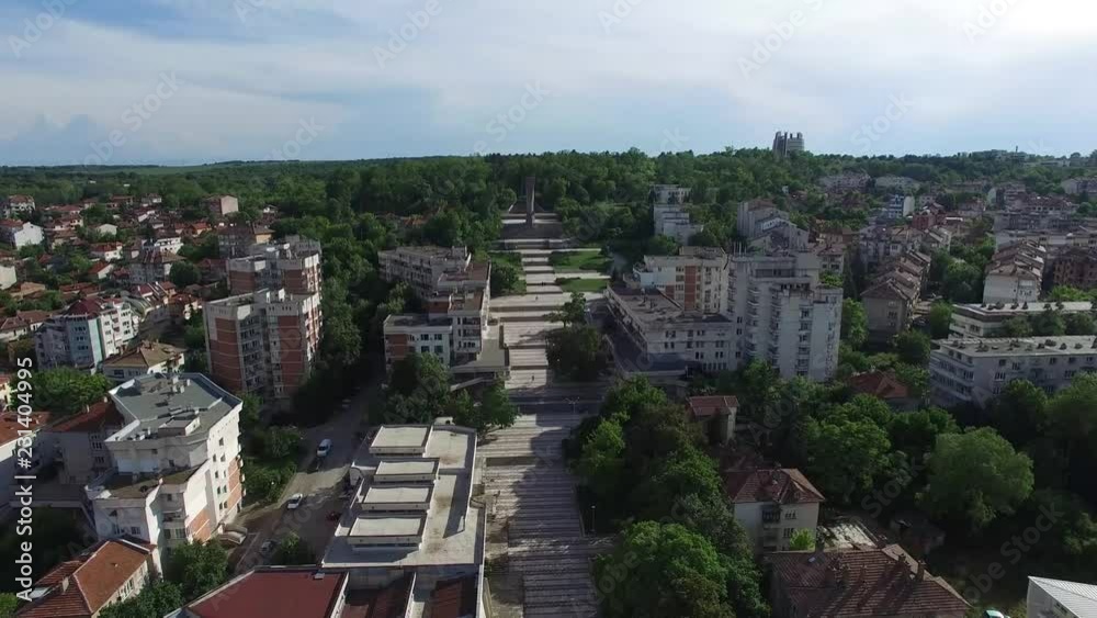 Pleven, Bulgaria, Aerial Panoramic View Above The Town