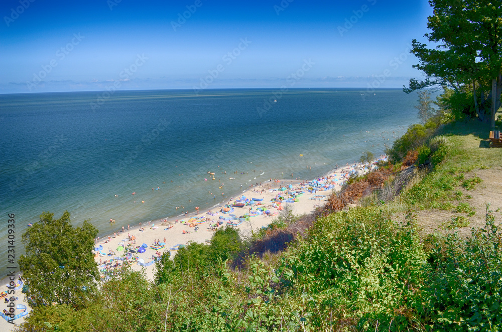 Baltic beach from cliff summer time Baltic beach from cliff summer time