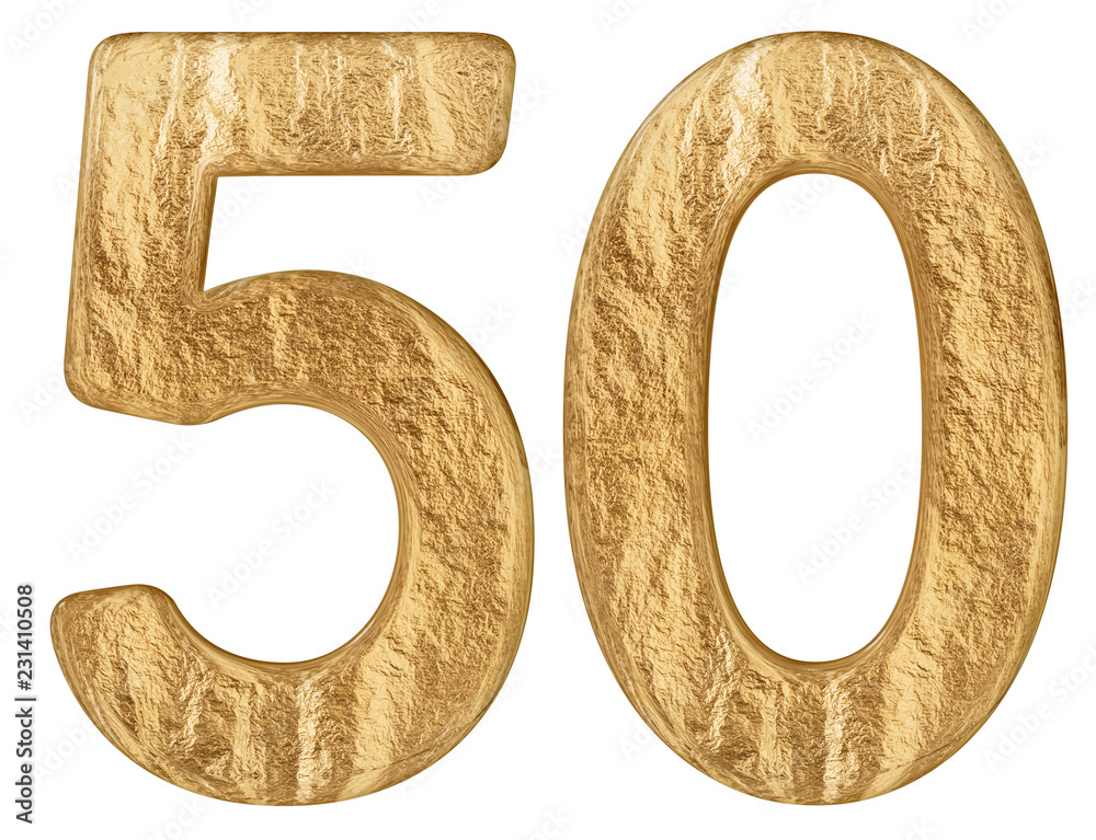 Numeral 50, fifty, isolated on white background, 3d render Numeral 50, fifty, isolated on white background, 3d render