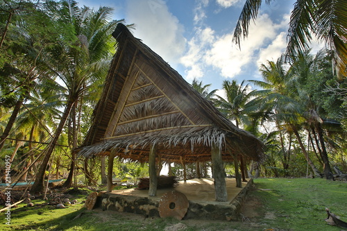 Traditional building Yap, Micronesia photo