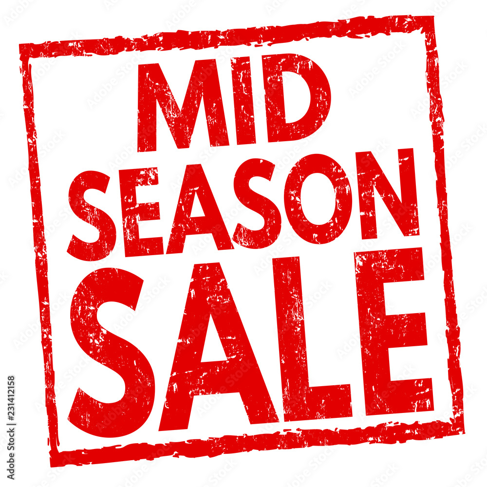 Mid season sale sign or stamp Stock Vector