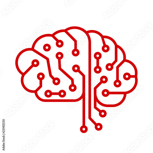 Creative technology human brain with neural bonds - vector for stock