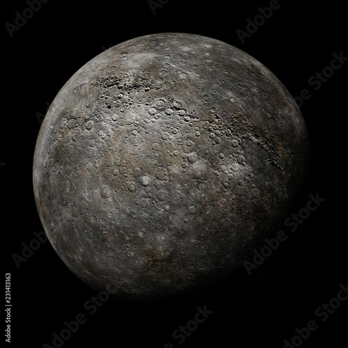 Fototapeta Naklejka Na Ścianę i Meble -  planet Mercury isolated on black background