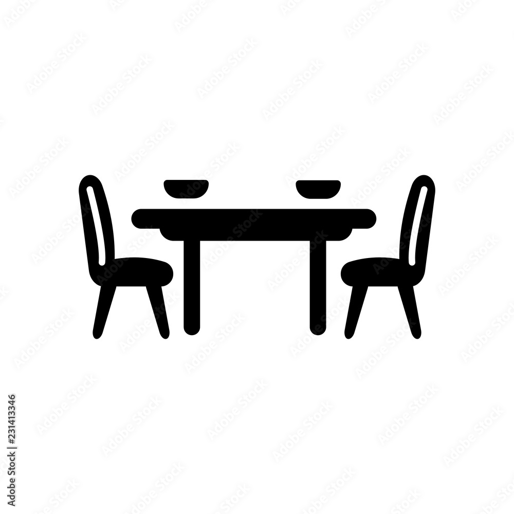 Vecteur Stock Dining table icon. Trendy Dining table logo concept on white  background from Furniture and Household collection | Adobe Stock