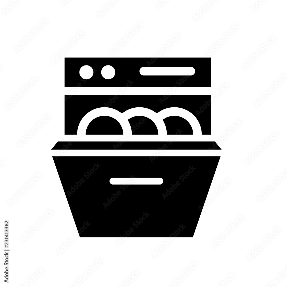 Dishwasher icon. Trendy Dishwasher logo concept on white background from  Furniture and Household collection Stock Vector | Adobe Stock