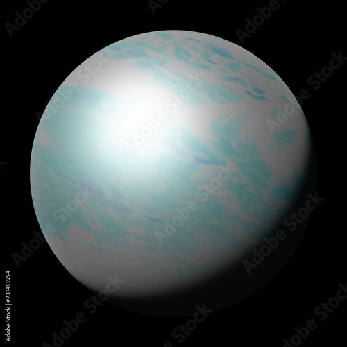 Fototapeta Naklejka Na Ścianę i Meble -  planet Uranus, part of the solar system isolated on black background 